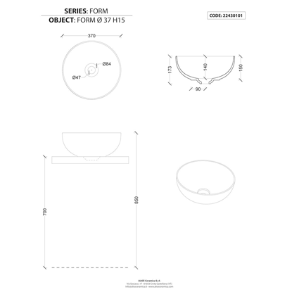 Νιπτήρας Form 37 Black Matt